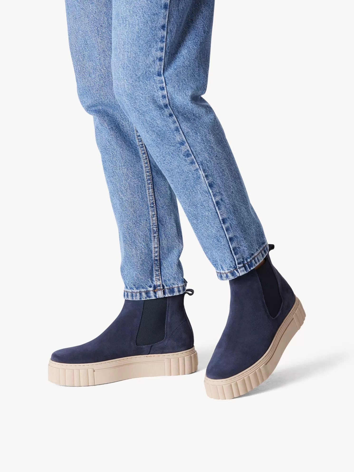 Tamaris Leder Chelsea Boot - blau