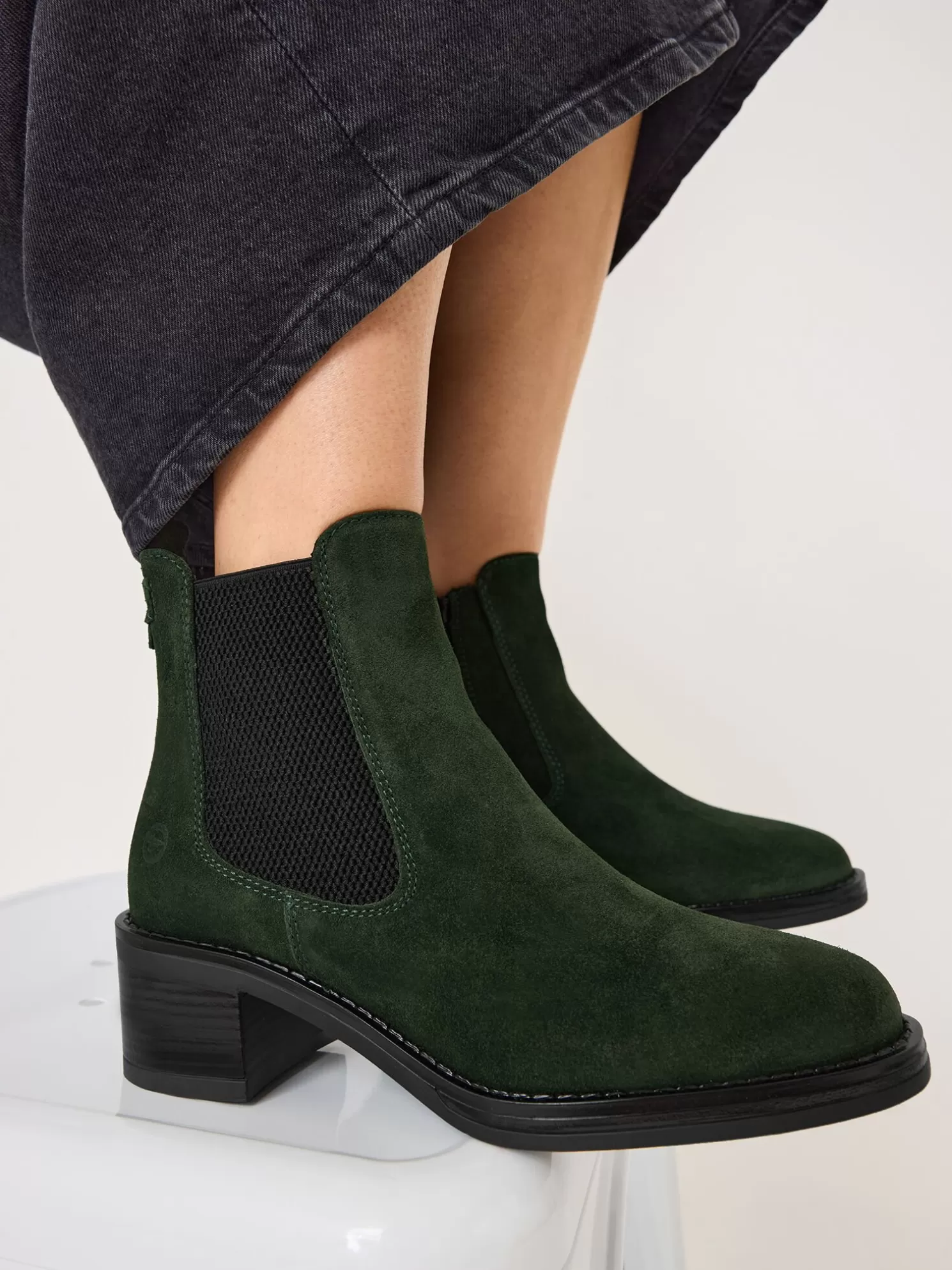 Tamaris Leder Chelsea Boot - grün