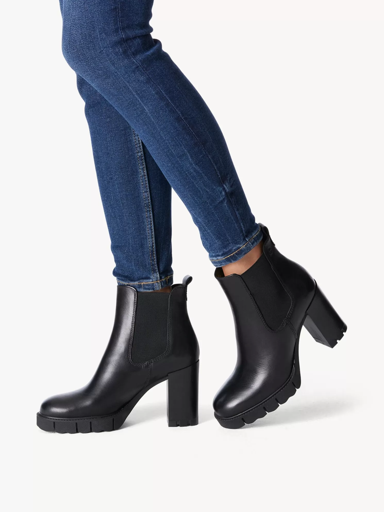 Tamaris Leder Chelsea Boot - schwarz