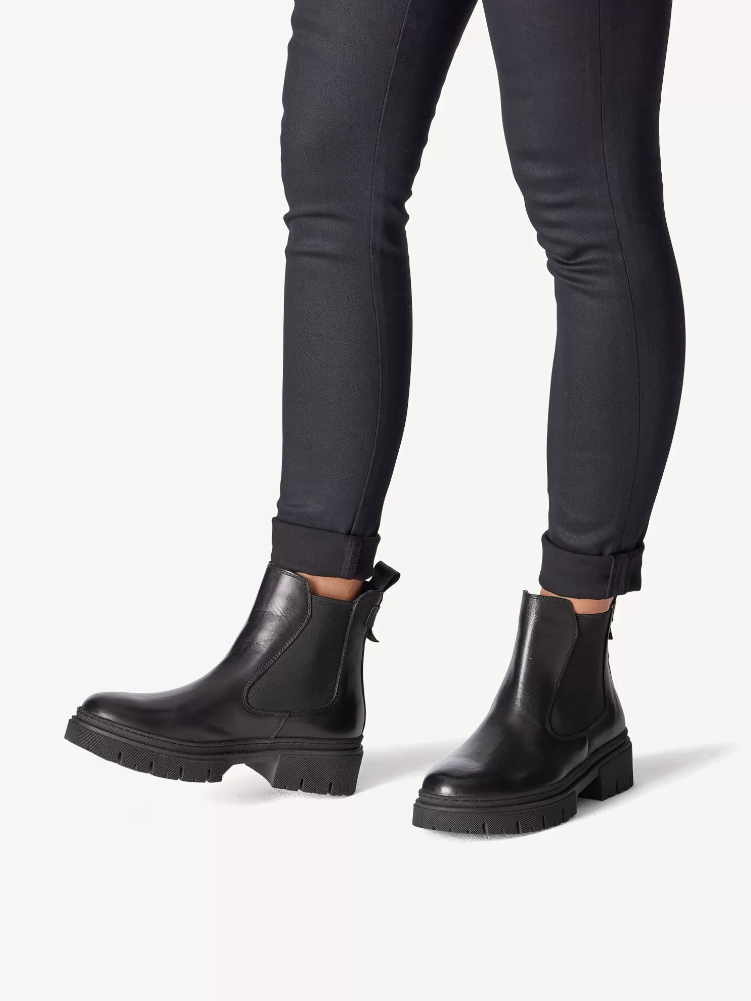 Tamaris Leder Chelsea Boot - schwarz