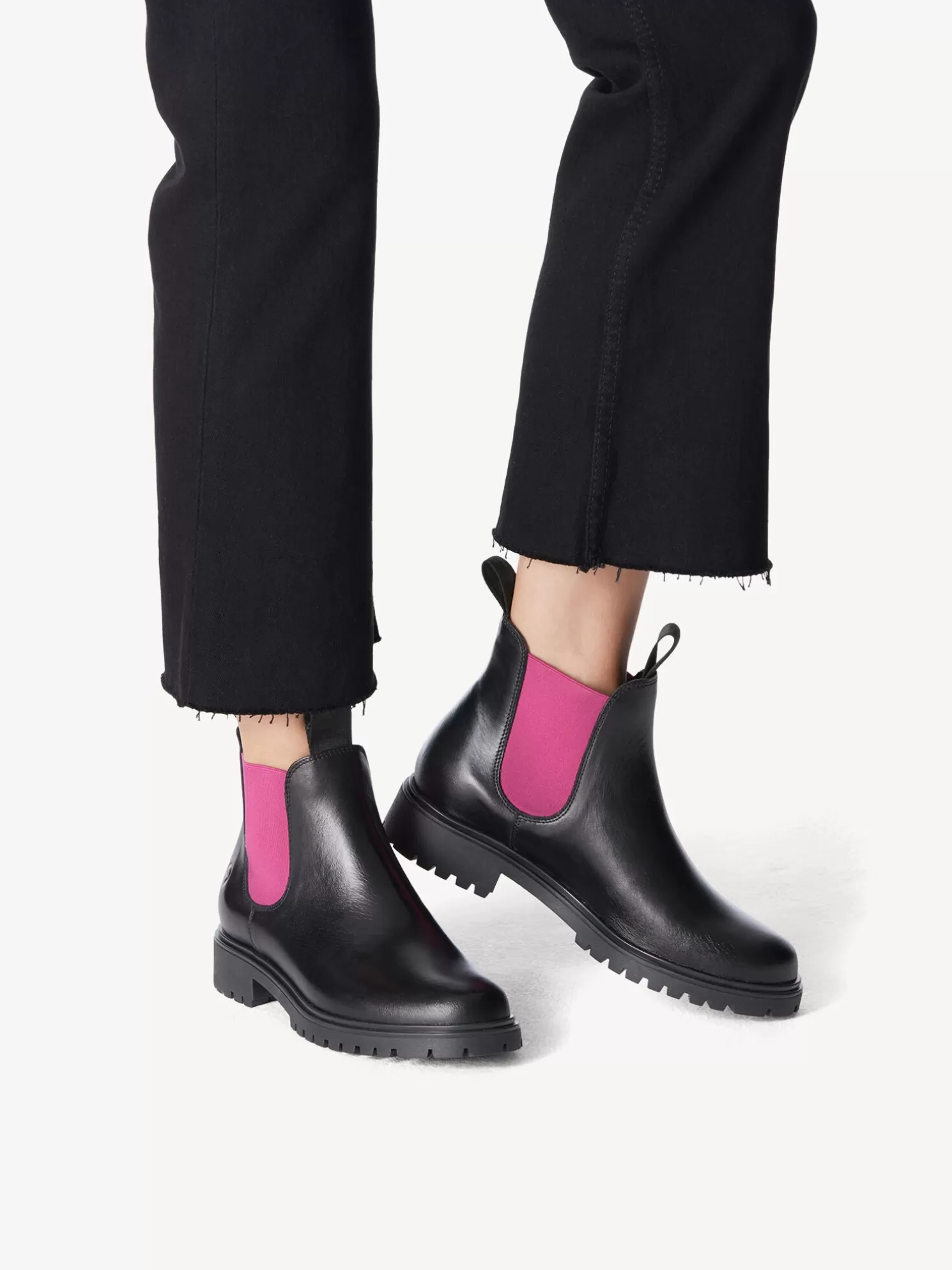 Tamaris Leder Chelsea Boot - schwarz