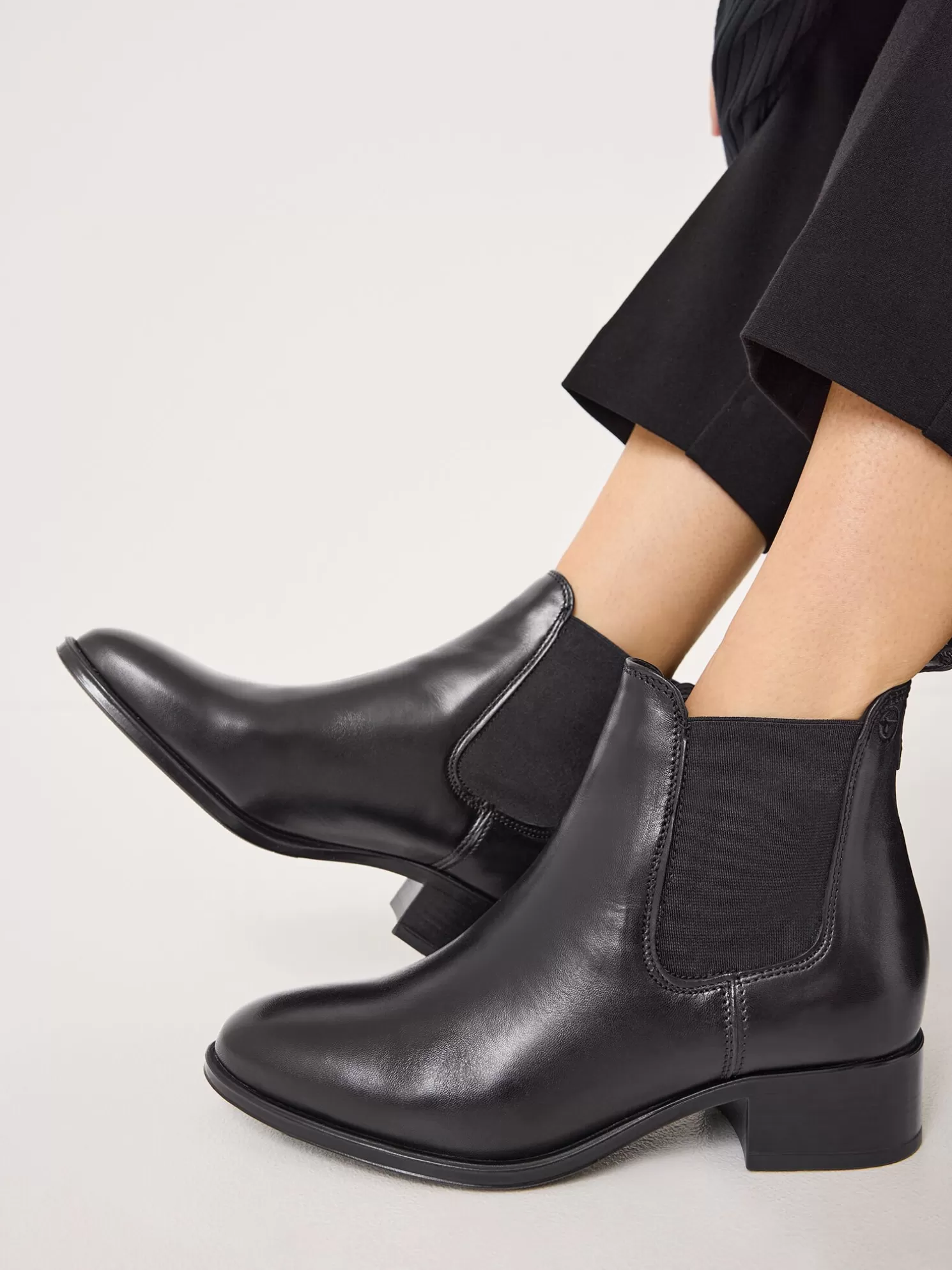 Tamaris Leder Chelsea Boot - schwarz