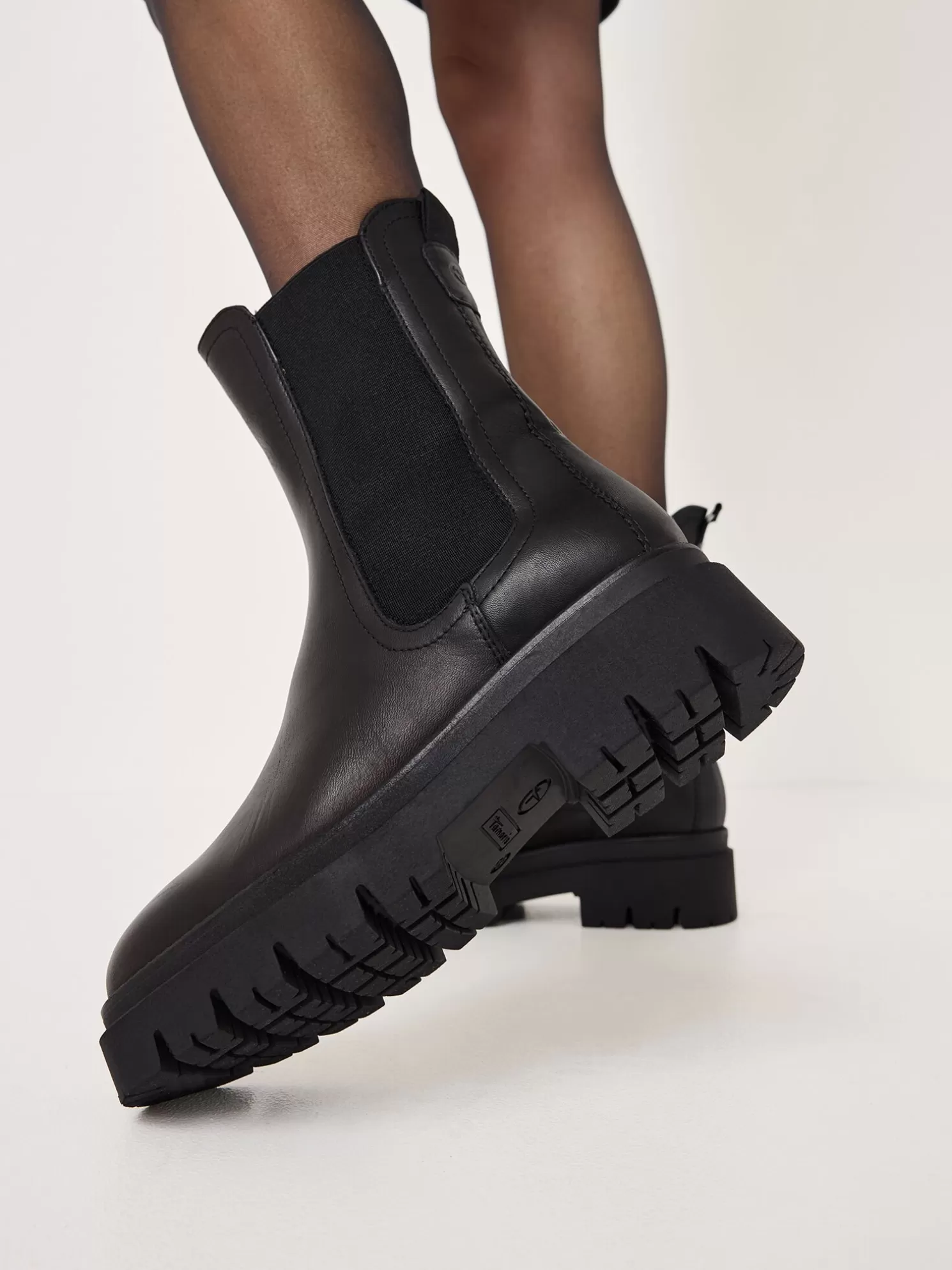 Tamaris Leder Chelsea Boot - schwarz