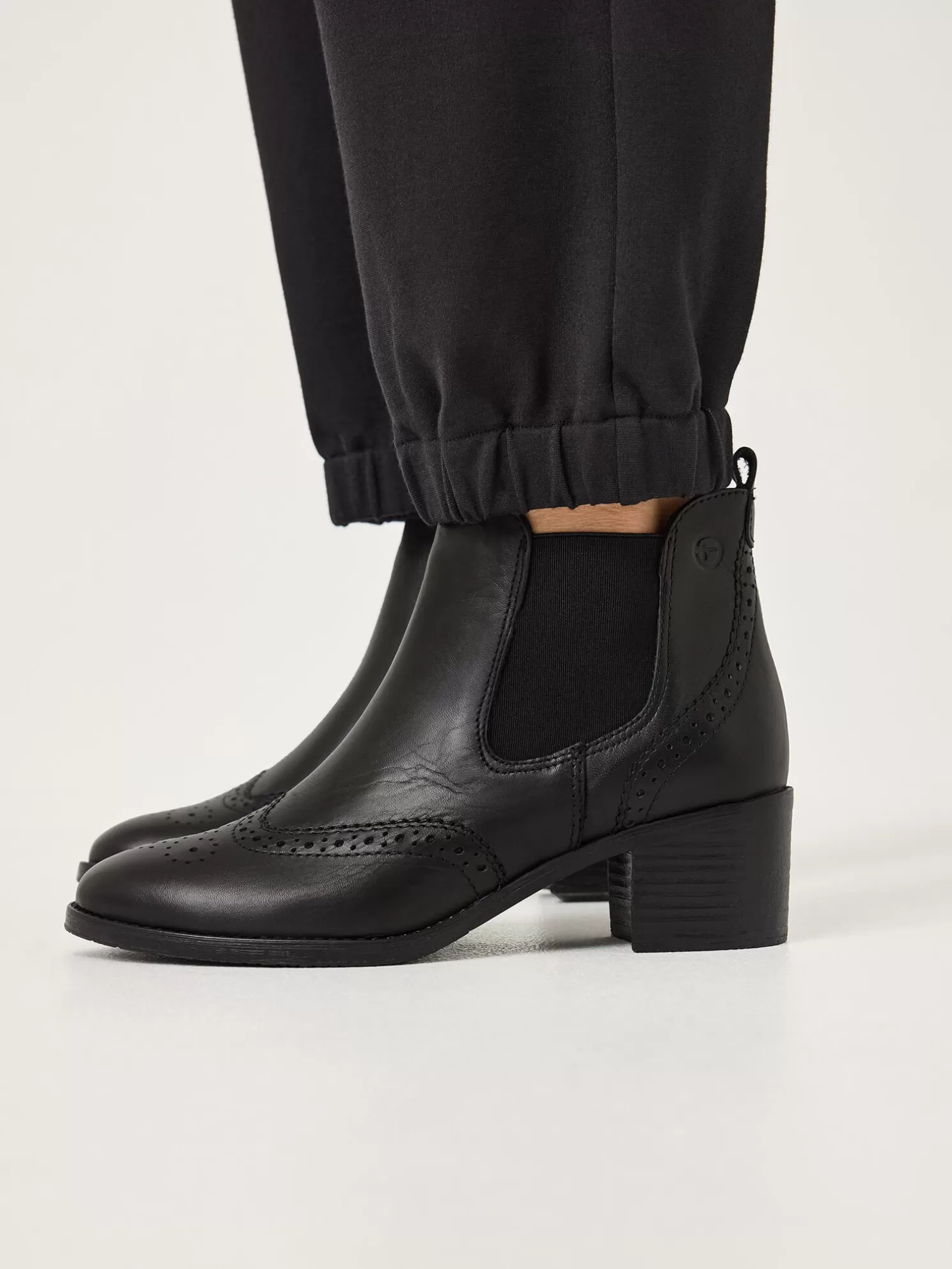 Tamaris Leder Chelsea Boot - schwarz