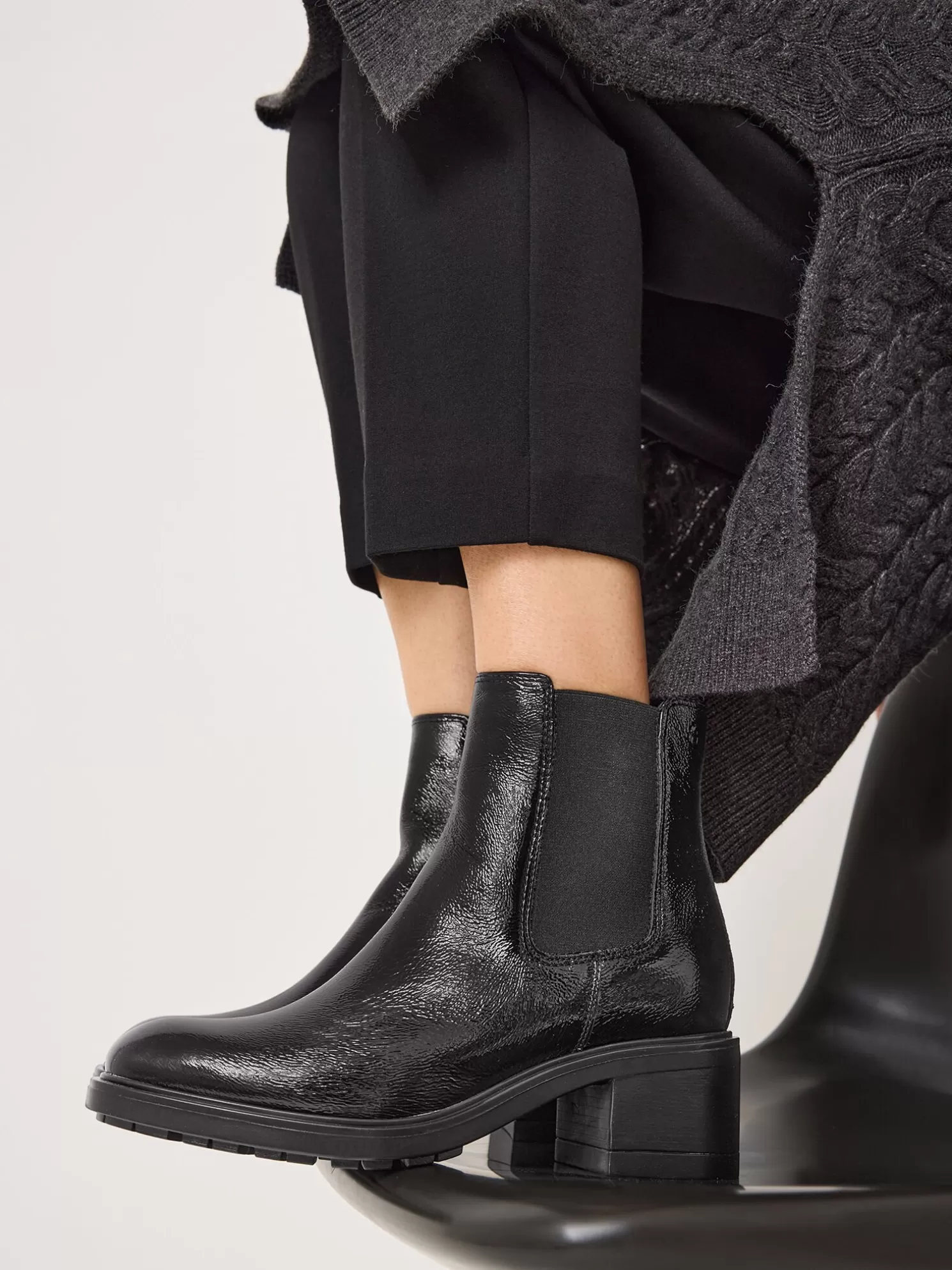 Tamaris Leder Chelsea Boot - schwarz