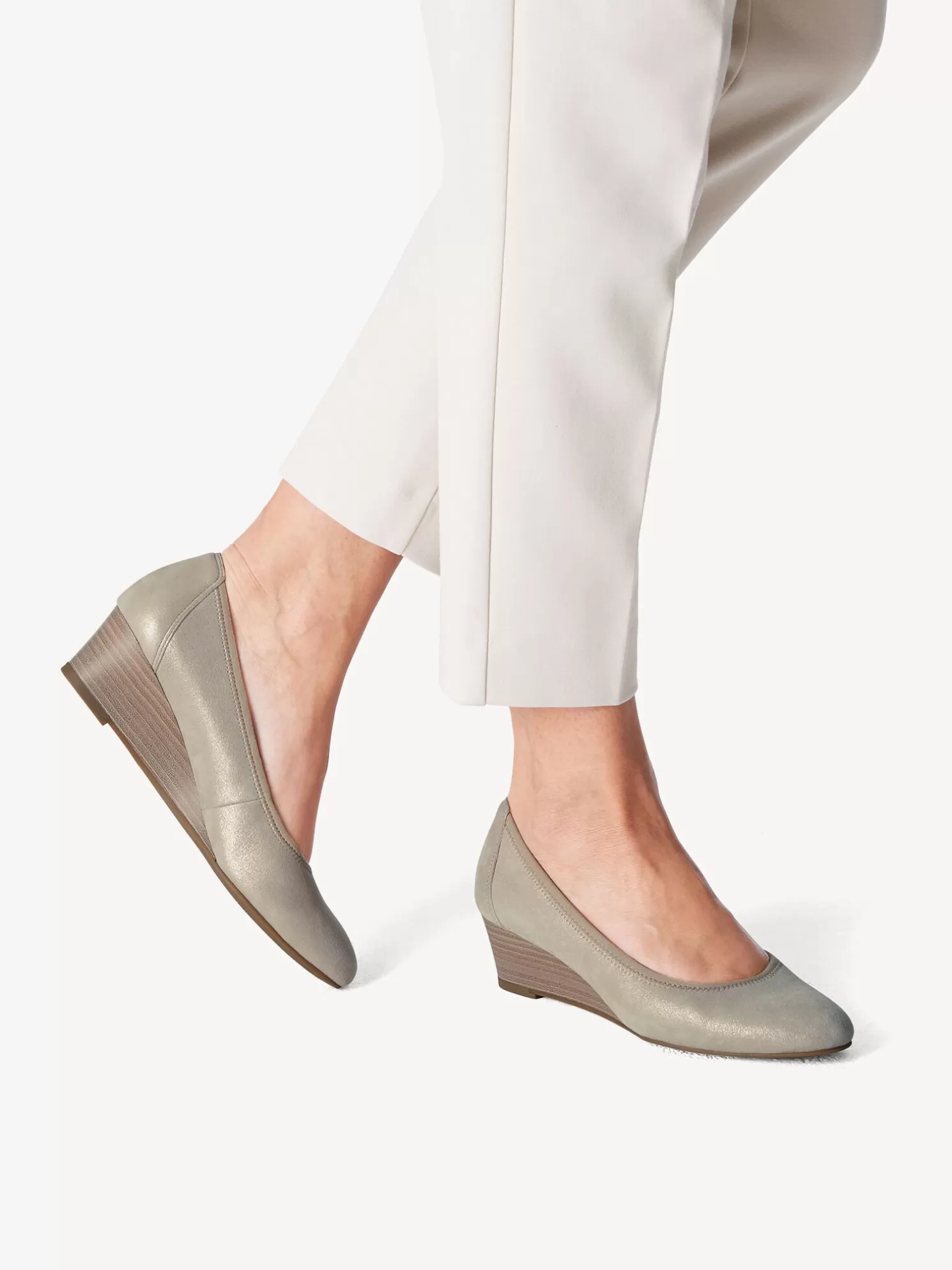 Tamaris Lederkeilpumps - beige