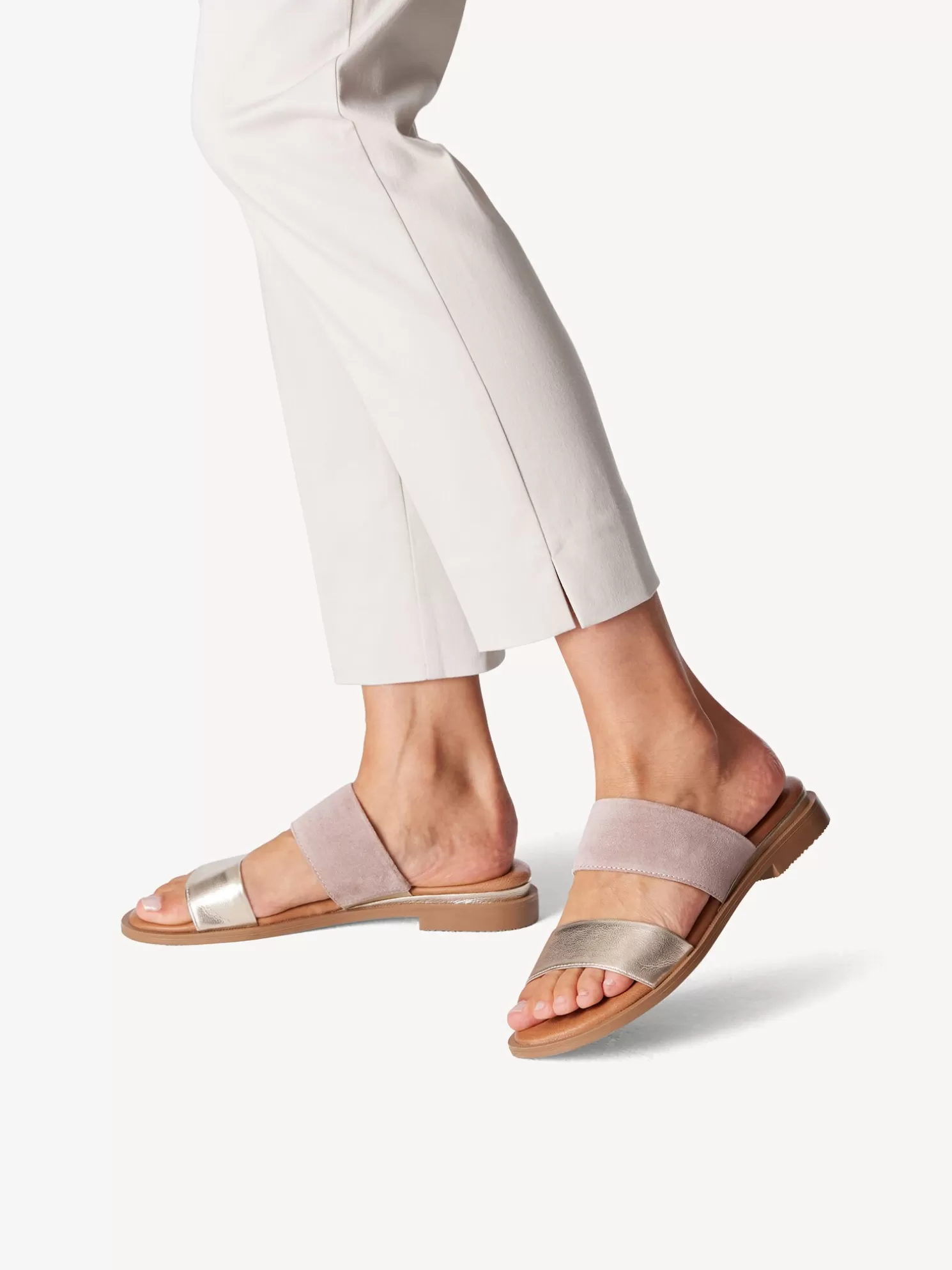 Tamaris Lederpantolette - beige