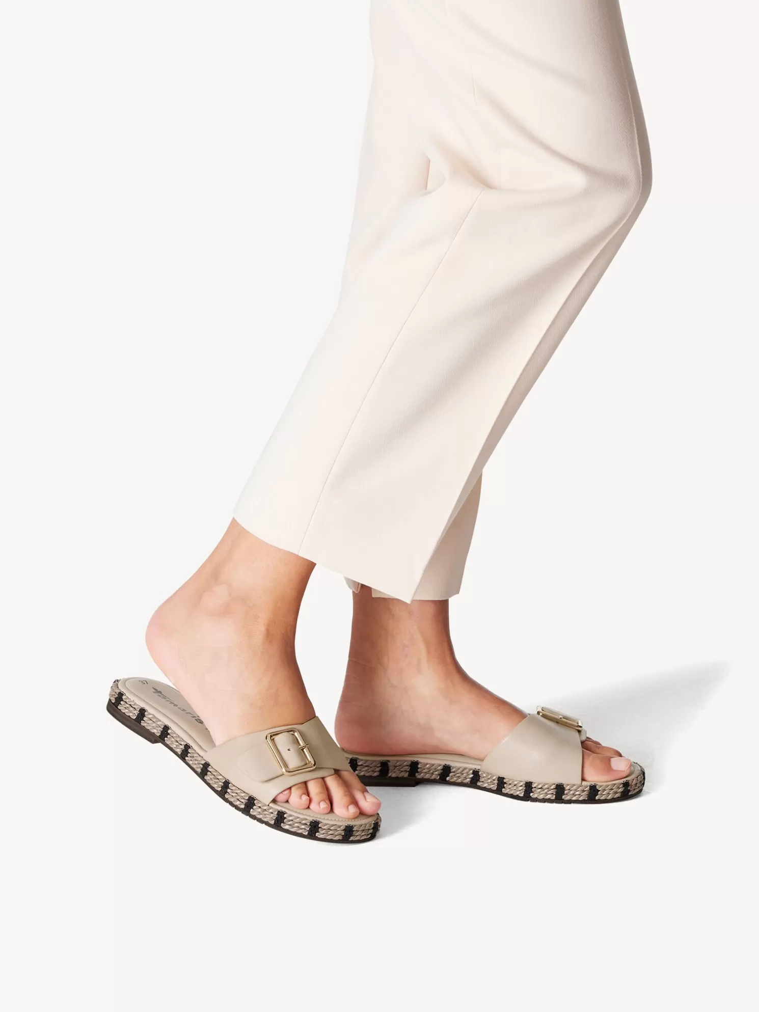 Tamaris Lederpantolette - beige