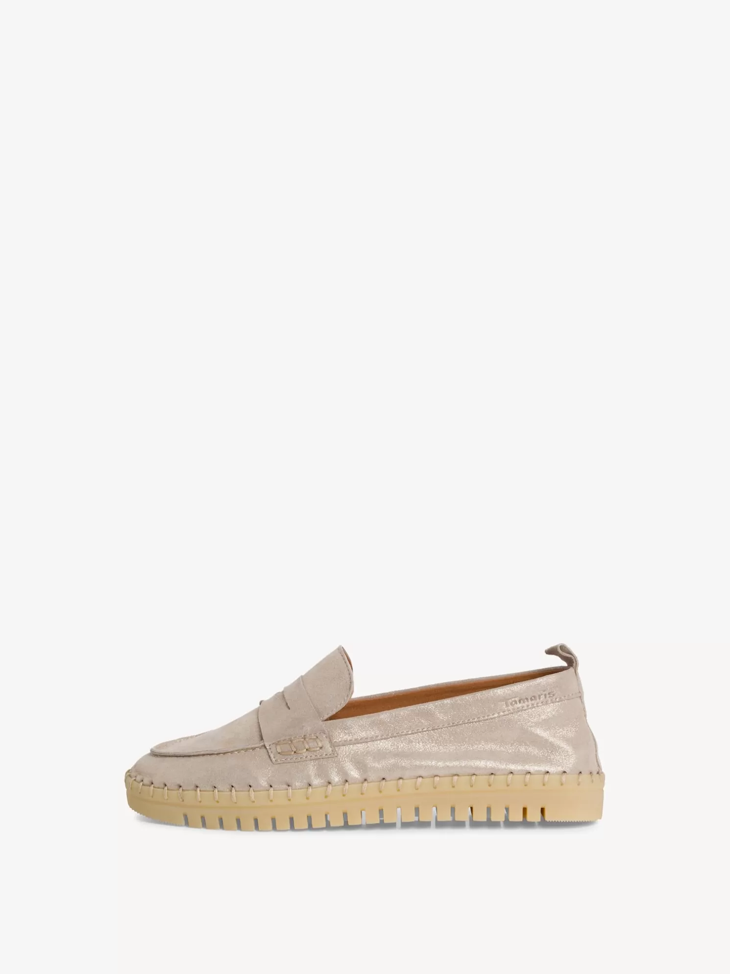 Tamaris Lederslipper - beige