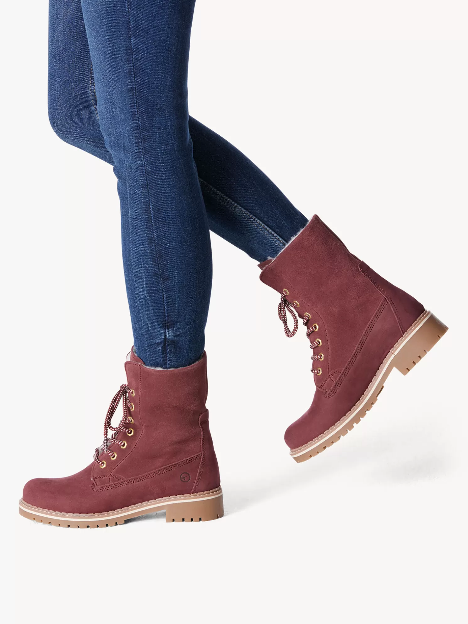 Tamaris Lederstiefelette - rot Warmfutter