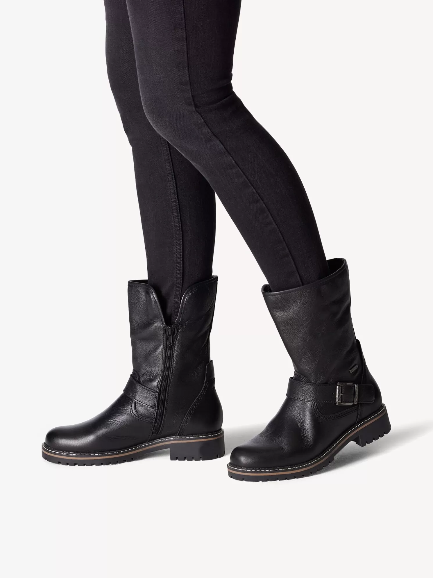 Tamaris Lederstiefelette - schwarz Warmfutter